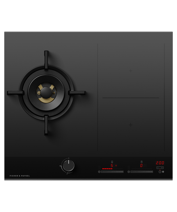 60cm Series 9 1 Burner + 2 Zone Hybrid Cooktop, with SmartZone, Natural Gas, pdp