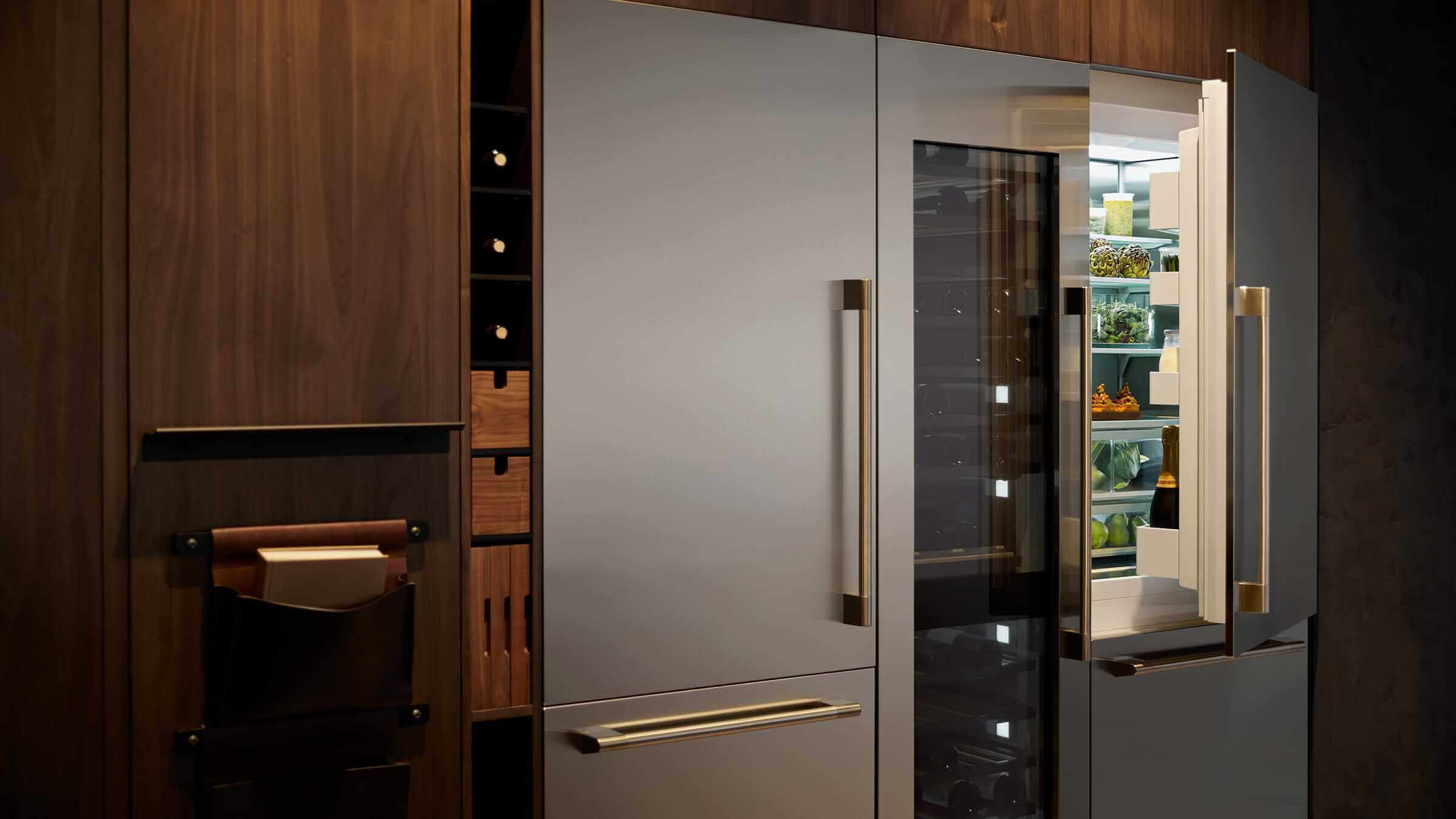 A professional-style kitchen featuring a high-capacity French Door refrigerator