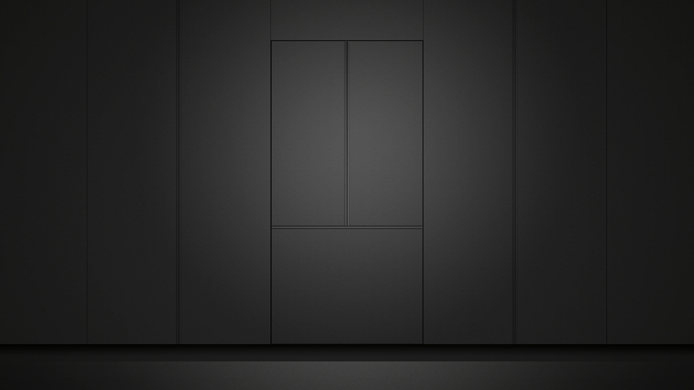 Side-by-side configuration of integrated refrigerator and freezer columns