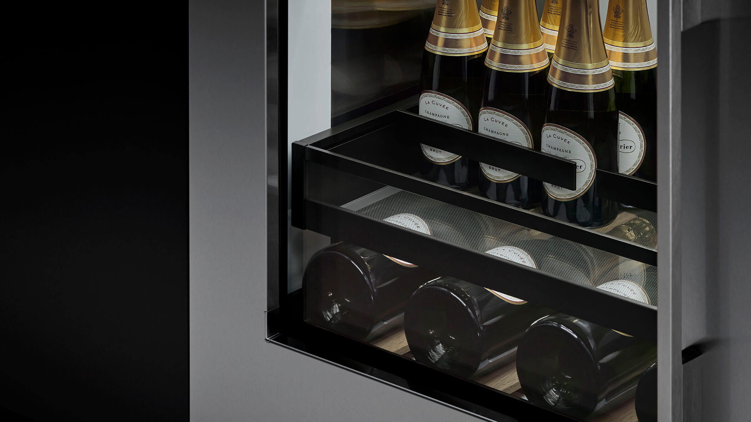 Entertaining storage in an undercounter beverage center