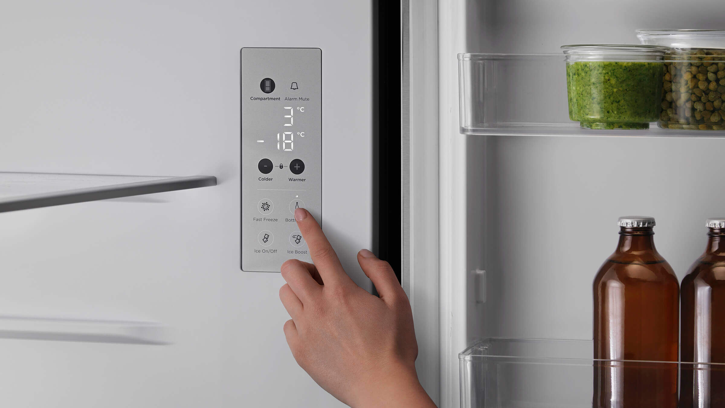 Interior view showing the temperature-controlled zones and energy-efficient LED lighting