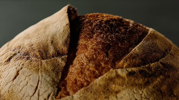 Open Multi Shelved Oven with a Freshly baked sourdough bread.