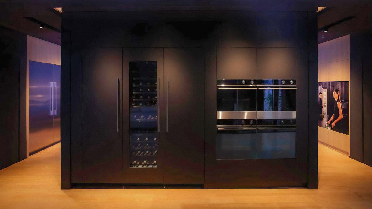 Interior demonstration kitchen in Dalian.