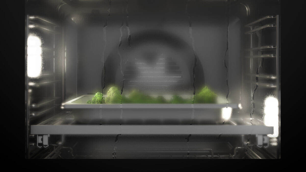 Steam cooking vegetables