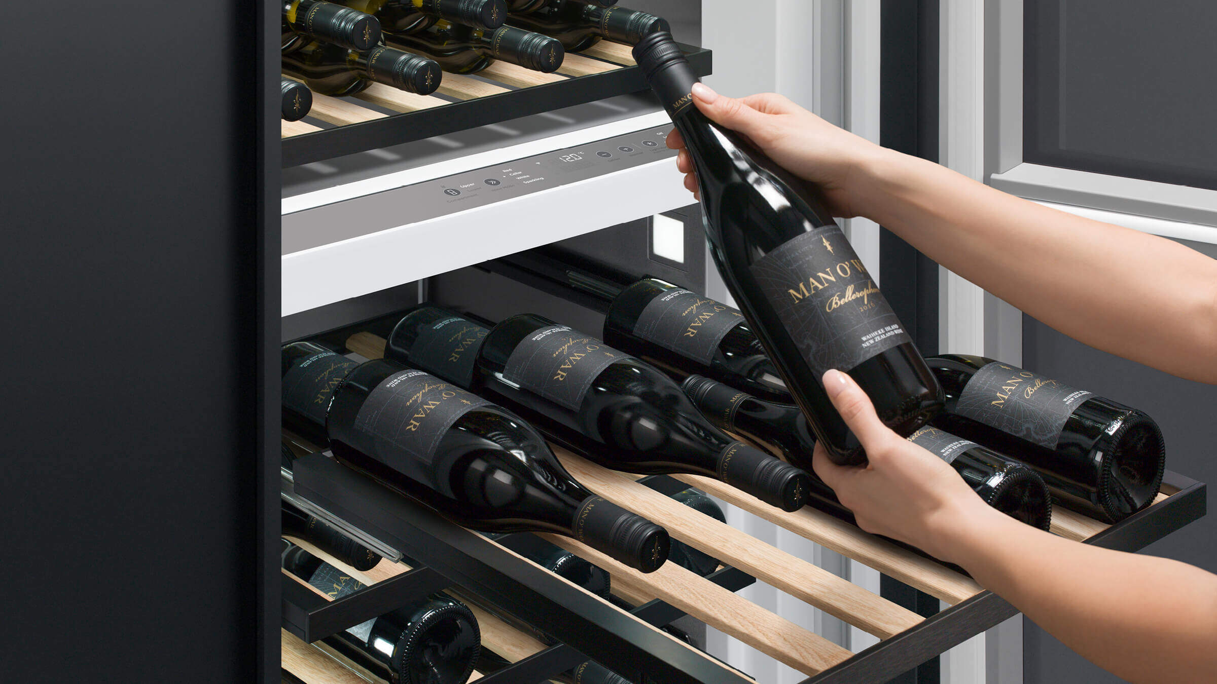Precision runners engineered for smooth movement of wine shelves