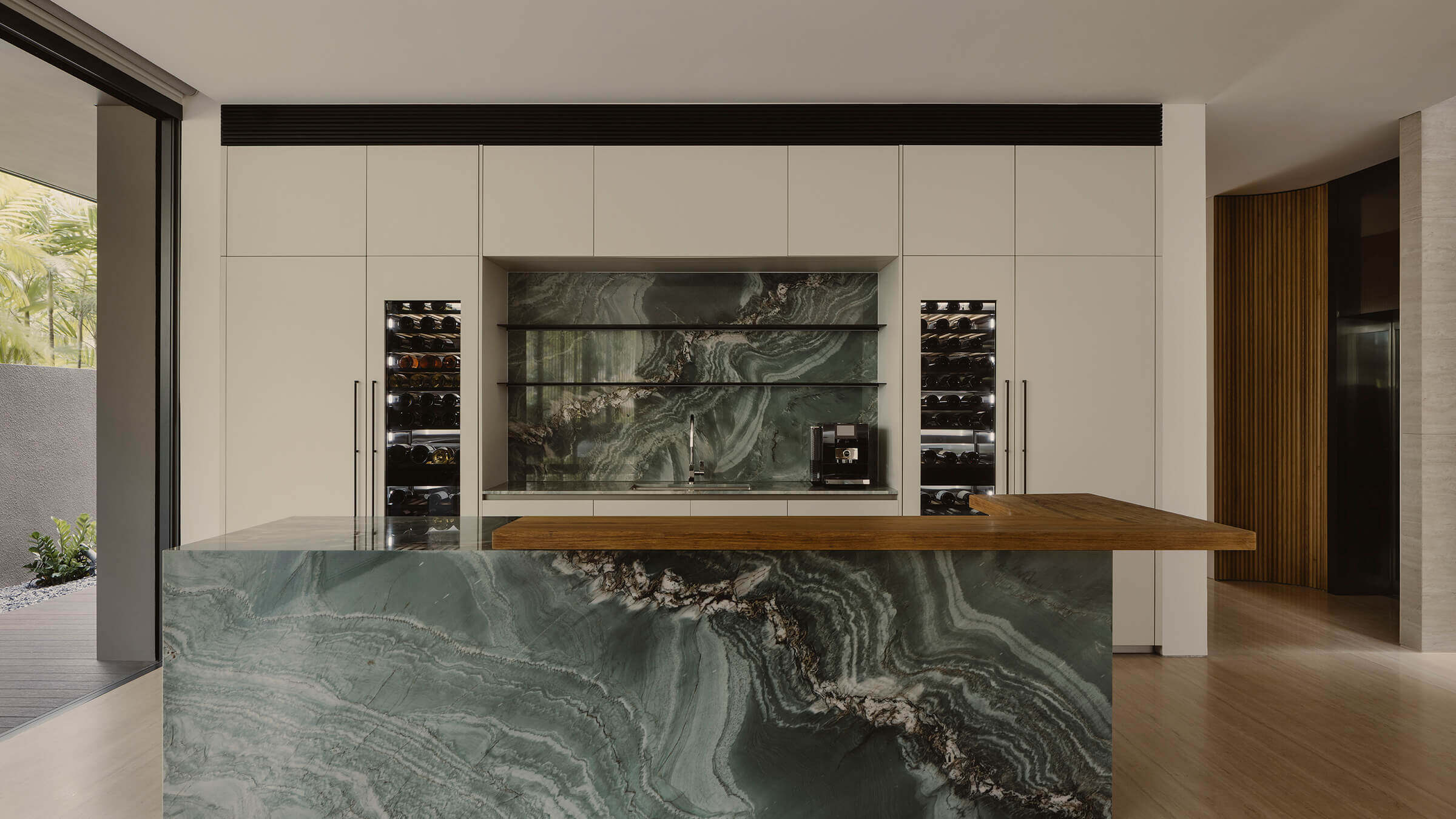 Kitchen copper and emerald detailing