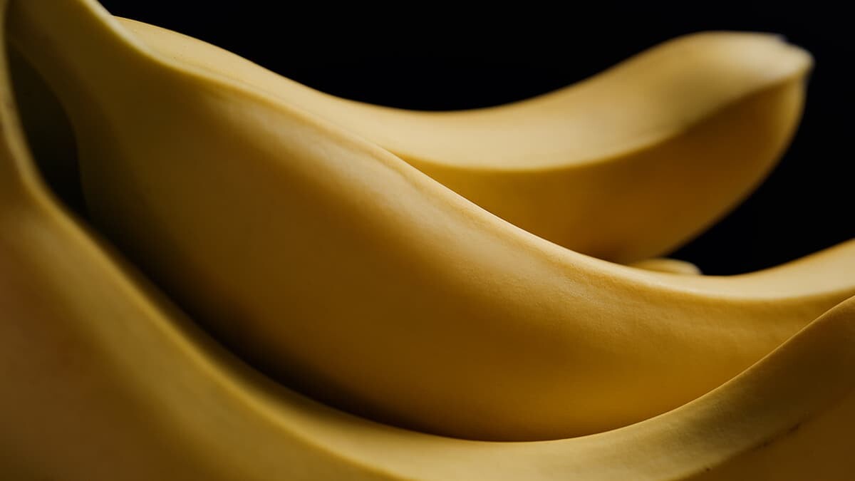 Fresh bananas in a humidity-controlled fruit storage bin